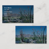 赤い花盛りのOcotilloの花 名刺 (正面/裏面)