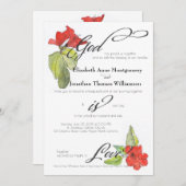 赤い花神は愛の宗教結婚の 招待状 (正面/裏面)