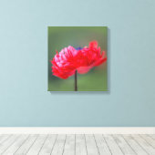 赤い花絵画の効果がクローズアップ キャンバスプリント (インサイチュ (ウッドフロア))
