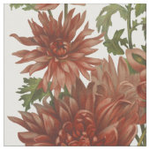 赤い花花模様 ファブリック (クローズアップ)