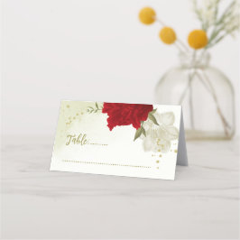 赤い花葉は結婚緑 プレイスカード