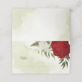 赤い花葉は結婚緑 プレイスカード (外部開封)