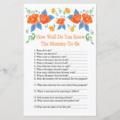 赤い花赤ちゃんシャワーゲームをどれだけ知っているか (正面)