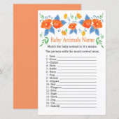 赤い花赤ん坊の動物の名前ゲーム (正面/裏面)