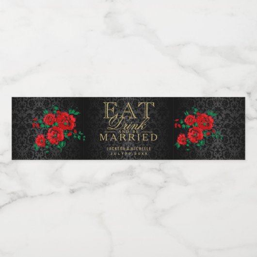 赤い花食べ-,飲み物と結婚したべ ペットボトルラベル (シングルラベル)