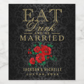 赤い花食べ-，飲み物と結婚したべ ワインラベル (シングルラベル)