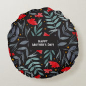 赤い花魔法のガーデンマザーの日 ラウンドクッション (裏面)