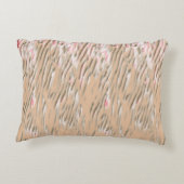 赤い花鮮やか柄ソフト アクセントクッション (裏面)