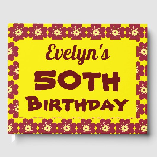 赤い花50th誕生日パーティー ゲストブック (正面)