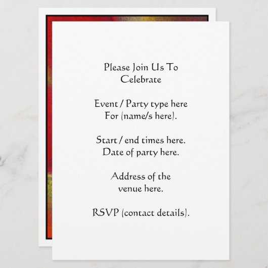 赤い花、けし。 招待状 (正面/裏面)