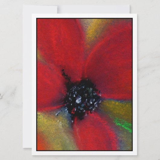 赤い花、けし。 招待状 (裏面)