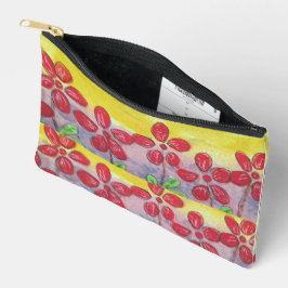 赤い花 アクセサリーポーチ