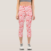 赤い花 カプリレギンス (正面)