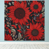 赤い花 キャンバスプリント (インサイチュ (ウッドフロア))