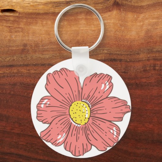 赤い花 キーホルダー (正面)