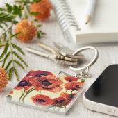 赤い花 キーホルダー (正面右)