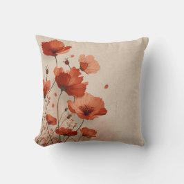 赤い花。 クッション