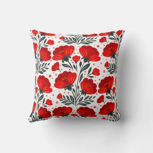 赤い花 クッション (裏面)