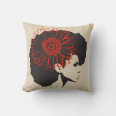 赤い花 クッション (正面)