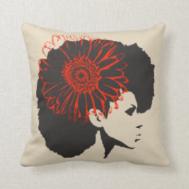 赤い花 クッション