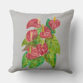 赤い花 クッション (正面)