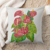 赤い花 クッション (ブランケット)