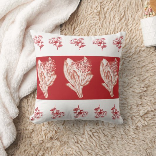 赤い花 クッション (ブランケット)