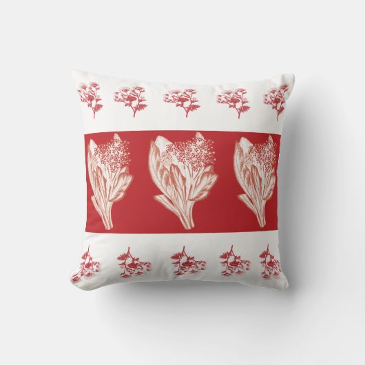 赤い花 クッション (正面)