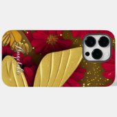 赤い花 ゴールドの輝き 名前入り Case-Mate iPhoneケース (裏面 (横))