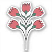 赤い花 シール (正面)