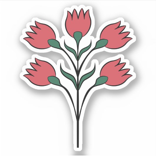 赤い花 シール (正面)