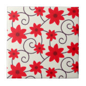 赤い花 タイル (正面)