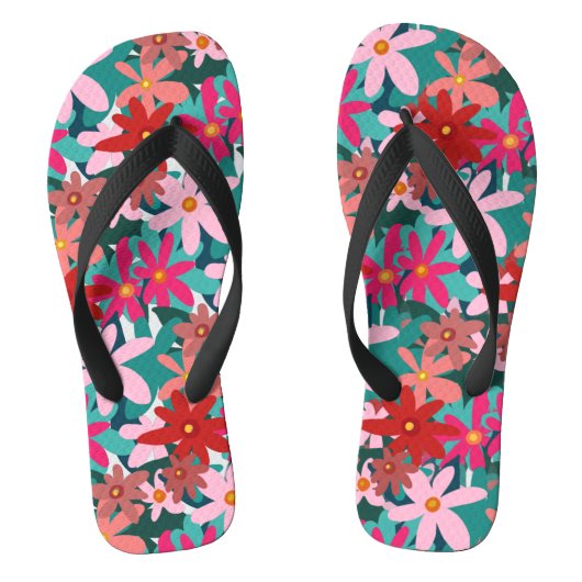 赤い花 ビーチサンダル (フットベッド)