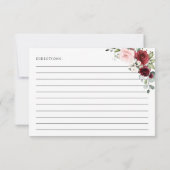 赤い花、ピンクの花、ブライダルシャワーレシピ (裏面)