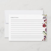 赤い花、ピンクの花、ブライダルシャワーレシピ (裏面)