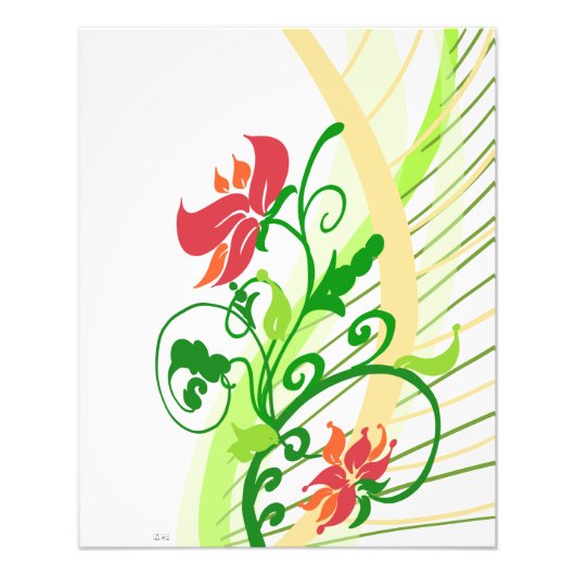 赤い花 フォトプリント            (正面)