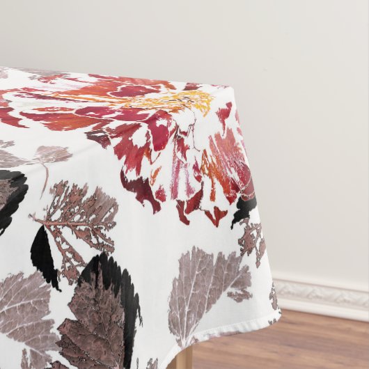 赤い花，フローラ，レトロ赤と白, テーブルクロス (インサイチュ)