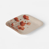 赤い花。 ペーパープレート (傾斜あり)