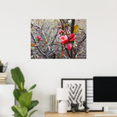 赤い花 ポスター (ホームオフィス)