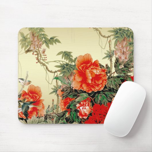 赤い花 マウスパッド (マウス)