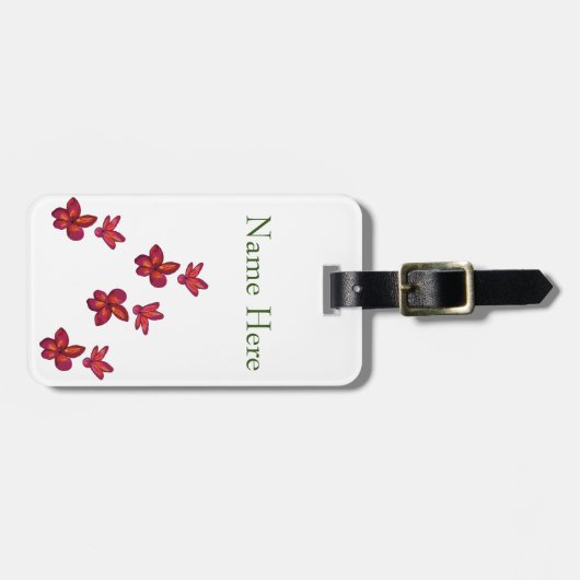 赤い花 ラゲッジタグ (正面横)