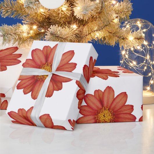 赤い花 ラッピングペーパー (クリスマス)