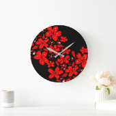 赤い花 ラージ壁時計 (ホーム)