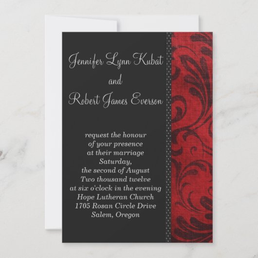 赤い花 招待状 (正面)