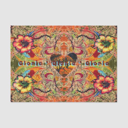 赤い花、暗いハートビクトリアンファンタジー 薄葉紙 (正面)