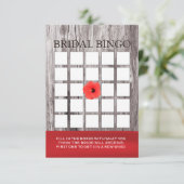 赤い花 & 流木 ブライダルシャワービンゴカード (スタンド正面)