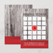 赤い花 & 流木 ブライダルシャワービンゴカード (正面/裏面)