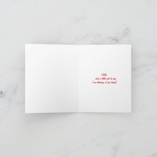 赤い花、私の友人 カード (内部)