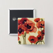 赤い花 缶バッジ (正面&裏面)