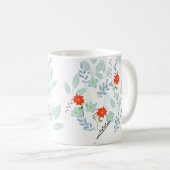 赤い花 + 葉 コーヒーマグカップ (正面右)